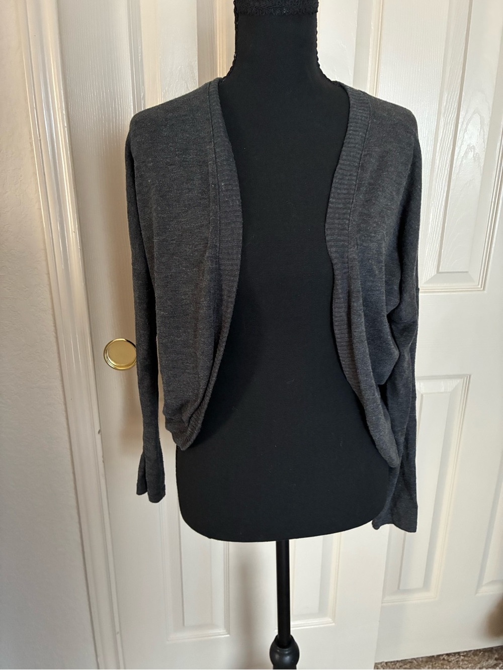 Vintage Belle Du Jour Charcoal Open-Front Cardigan
